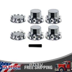 33m Chrome Hub Cover Cap Kits Front Rear Semi Truck Wheel Axle Cover Complete