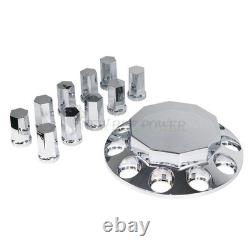 33m Chrome Hub Cover Cap Kits Front Rear Semi Truck Wheel Axle Cover Complete