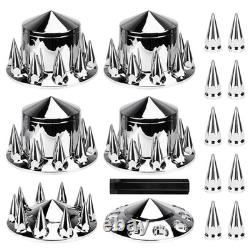 33mm Chrome ABS Plastic Axle Cover Thread On Lug Nut Covers Axle Wheel Cover