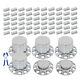 33mm Chrome Flat Top Complete Hub Cover Kit Lug Nut Wheel Axle Covers Semi Truck