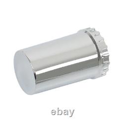 33mm Chrome Flat Top Complete Hub Cover Kit Lug Nut Wheel Axle Covers Semi Truck