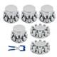 33mm Chrome Flat Top Hub Cover Kit Lug Nut Wheel Axle Covers Fit For Semi Truck
