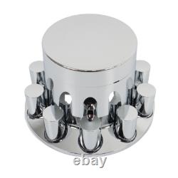 33mm Chrome Flat Top Hub Cover Kit Lug Nut Wheel Axle Covers fit for Semi Truck