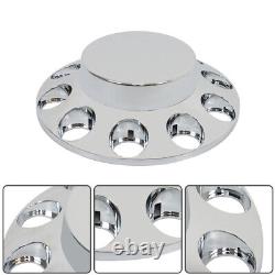 33mm Chrome Flat Top Hub Cover Kit Lug Nut Wheel Axle Covers fit for Semi Truck