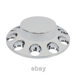 33mm Chrome Flat Top Hub Cover Kit Lug Nut Wheel Axle Covers fit for Semi Truck