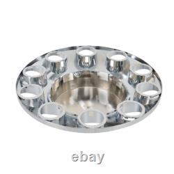 33mm Chrome Flat Top Hub Cover Kit Lug Nut Wheel Axle Covers fit for Semi Truck
