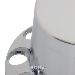 33mm Chrome Flat Top Hub Cover Kit Lug Nut Wheel Axle Covers fit for Semi Truck