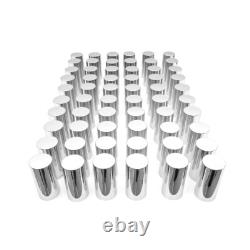 33mm Chrome Hub Cover Kit Front & Rear Semi Trucks Wheel Axle Cover with Lug Nuts