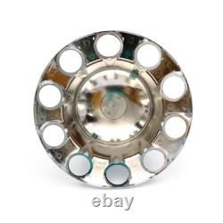 33mm Chrome Semi Truck Rear Wheel Axle Covers Thread-On Lug Nuts Hub Cover Kit