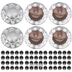33mm Hub Cover Kit Semi Truck 20 22.5 24.5 Hub Pilot Wheels 11.25 BC Silver