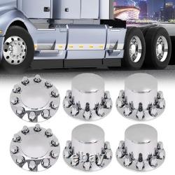 33mm Hub Cover Kit Semi Truck 20 22.5 24.5 Hub Pilot Wheels 11.25 BC Silver
