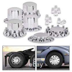 33mm Hub Cover Kit Semi Truck 20 22.5 24.5 Hub Pilot Wheels 11.25 BC Silver