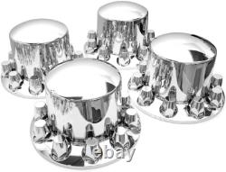 33mm Lug Nut Covers 4 Rear Chrome Standard Axle Wheel Covers for Semi Trucks
