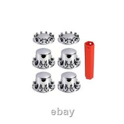 33mm Thread-on Nut Covers ABS Chrome Complete Axle Cover Kit for Semi Trucks