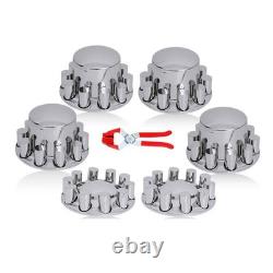 33mm Thread-on Nut Covers ABS Chrome Complete Axle Cover Kit for Semi Trucks