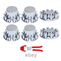 33mm Thread-on Nut Covers ABS Chrome Complete Axle Cover Kit for Semi Trucks