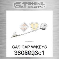 3605003C1 GAS CAP WithKEYS fits INTERNATIONAL TRUCK (New OEM Open Box)
