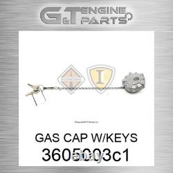 3605003C1 GAS CAP WithKEYS fits INTERNATIONAL TRUCK (New OEM Open Box)