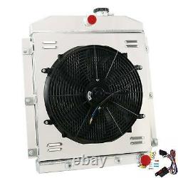 3Row Aluminum Radiator&Shroud Fan for 1947-54 Chevy Truck 3100 3600 3700 3800