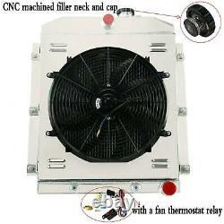 3Row Aluminum Radiator&Shroud Fan for 1947-54 Chevy Truck 3100 3600 3700 3800