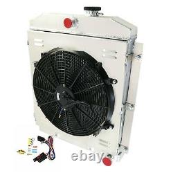 3Row Aluminum Radiator&Shroud Fan for 1947-54 Chevy Truck 3100 3600 3700 3800