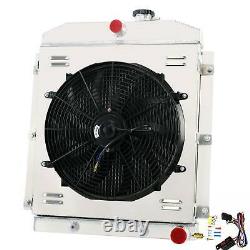 3Row Aluminum Radiator&Shroud Fan for 1947-54 Chevy Truck 3100 3600 3700 3800