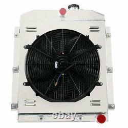 3Row Aluminum Radiator&Shroud Fan for 1947-54 Chevy Truck 3100 3600 3700 3800