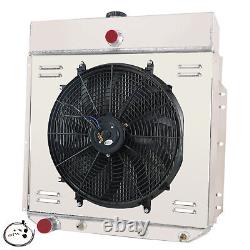 3Row Radiator+Shroud Fan Fits 1953-1956 FORD Pickup Trucks F100 F250 F350 V6 V8