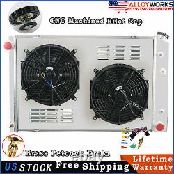 3Row Radiator Shroud Fan For 1973-1987 Chevy C/K C10 C20 C30 K10/20 Pickup Truck