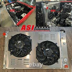 3 Row Aluminum Radiator Shroud Fan For 1973-1987 CHEVY C10 C20 C30 TRUCK 73-91