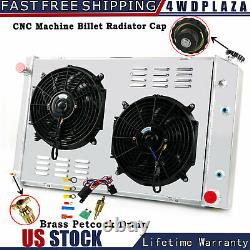 3 Row Aluminum Radiator Shroud Fan For 73-87 CHEVY C/K C10 C20 C30 TRUCK 73-91