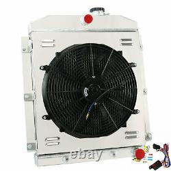 3 Row Aluminum Radiator Shroud Fan fit 1947-1954 Chevy 3100 3600 3800 3900 Truck