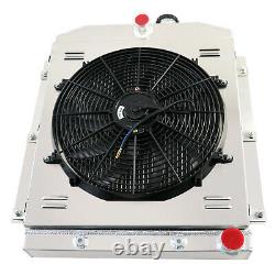 3 Row Aluminum Radiator Shroud Fan fit 1947-1954 Chevy 3100 3600 3800 3900 Truck