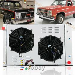 3 Row Radiator Shroud Fan For 1973-1987 Chevy C10 C20 C30 K10 Truck/73-91 Blazer