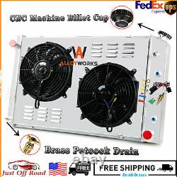 3 Row Radiator Shroud Fan For 1973-1987 Chevy C10 C20 C30 K10 Truck/Blazer 73-91