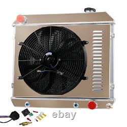 3 Row Radiator+Shroud Fan+Relay Fit 63-66 Chevy C/K 10 20 30 C10 C20 Truck GMC