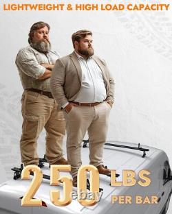 3 bar 63 universal Truck Cap Topper Rack Aluminum Ladder Roof Rack Black 750LBS