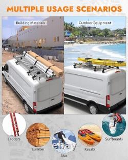 3 bar 63 universal Truck Cap Topper Rack Aluminum Ladder Roof Rack Black 750LBS