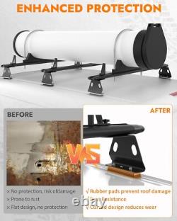 3 bar 63 universal Truck Cap Topper Rack Aluminum Ladder Roof Rack Black 750LBS