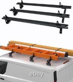 3 bar 63 universal Truck Cap Topper Rack Aluminum Ladder Roof Rack Black 750LBS