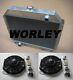 3 Core Aluminum Radiator + Fans For Ford F100 F150 F250 F350 Bronco Truck