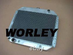 3 core aluminum radiator + fans for FORD F100 F150 F250 F350 Bronco TRUCK