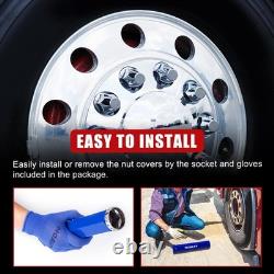 40Pcs Lug Nut Covers 33mm Flat Top Thread-on Nut Covers for Semi Trucks 40 PCS
