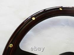 48-59 Chevy Chevrolet Truck Mahogany Wood on Black Steering Wheel 14 Bowtie Cap