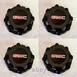 4PCs Center Caps for Select GMC Truck Van 8 Lugs BLACK  16 Wheel Covers