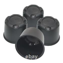 4Pack 4.90in Trailer Center Caps Fit 4.90'' Bore for SUV, Truck and RV Black