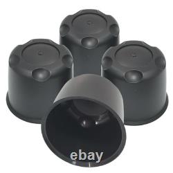 4Pack 4.90in Trailer Center Caps Fit 4.90'' Bore for SUV, Truck and RV Black
