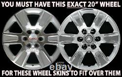 4 2014-2019 GMC Sierra 1500 20 Chrome Wheel Skins Hub Caps Aluminum Rim Covers