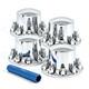 4 Chrome Standard Axle Cover Kit With 33mm Lug Nut Rear For Semi Truck