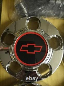 4 New Gm Chrome Center Caps With Reproduction 454 Ss Sport Truck Style Emblems